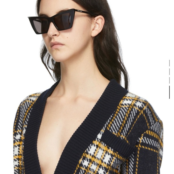 Saint Laurent Black Cat-Eye Sunglasses